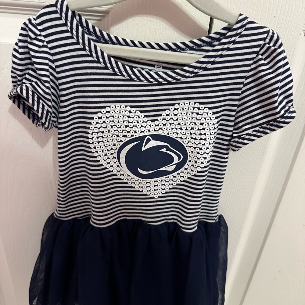 Striped Navy and White Kids Casual Dress. Penn State